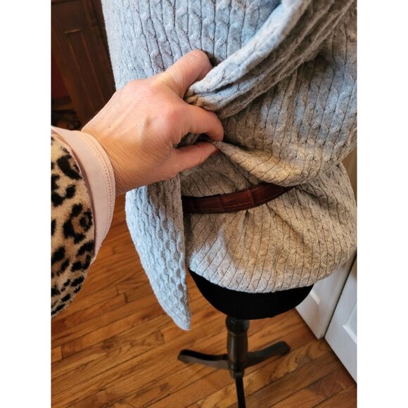 Emnon Belt Italian Calfskin Leather Croc Embossed Brown Belt Silver Hardware M - Picture 2 of 10